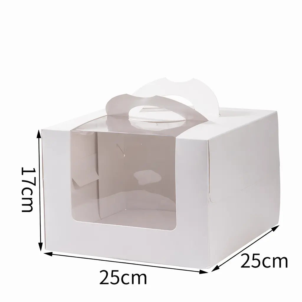 White Cake Box with Clear Window – 25 × 25 × 17 cm Holca Commercials LTD