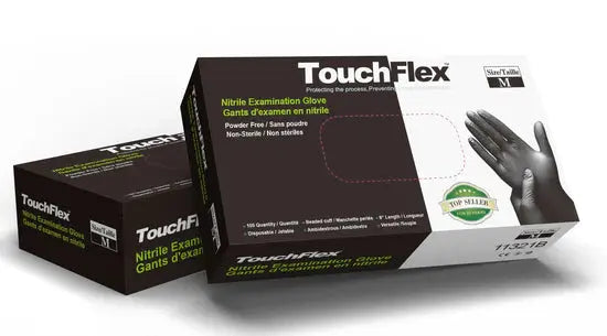 TouchFlex™ Black Nitrile Disposable Gloves Holca Commercials LTD