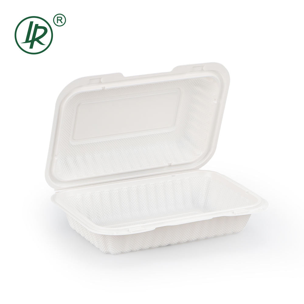EP-206W LR 32 oz Custom Printable Rectangular Plastic Clamshell Container – (9 × 6.4 × 2.4") Holca Commercials LTD