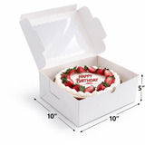 10x10x5 White Cake Box with Window Holca Commercials LTD