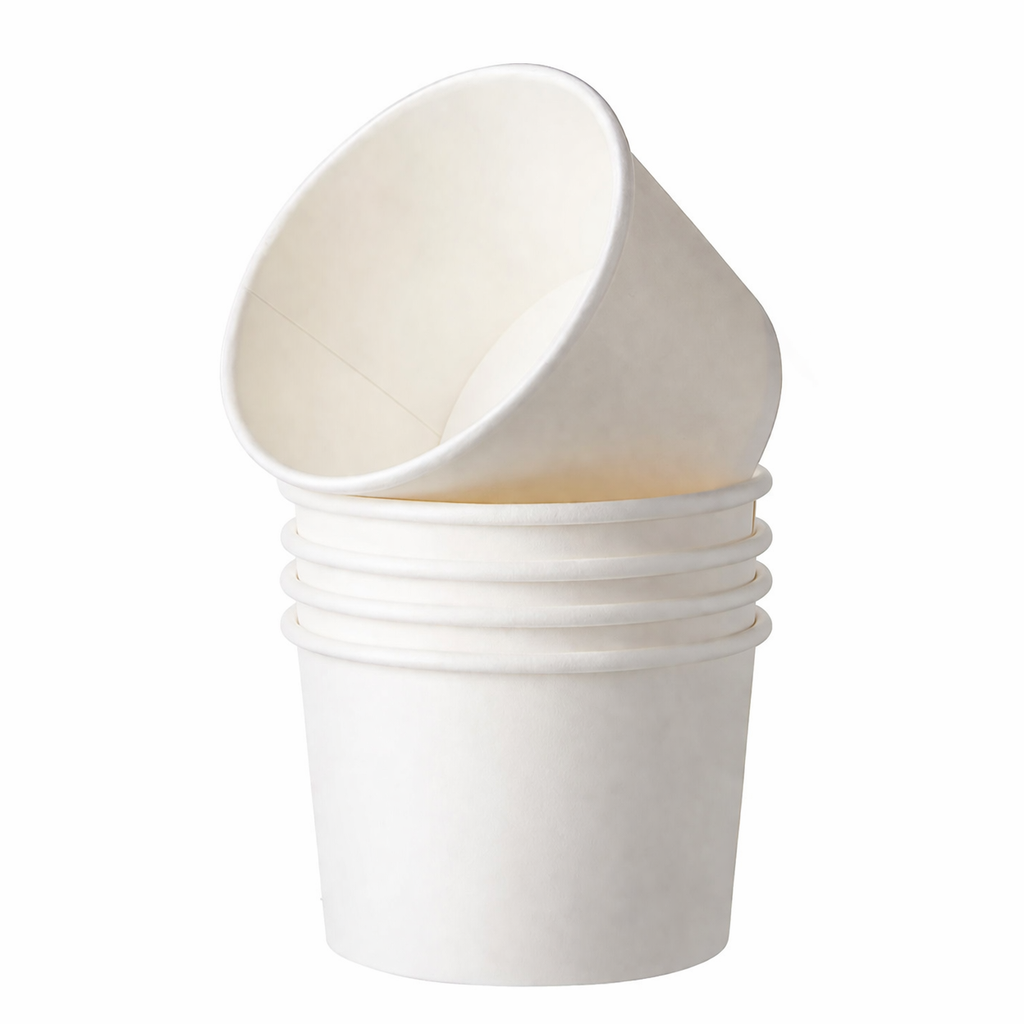 8oz White Paper Bowl – PE Lined, 1000/Case Holca Commercials LTD