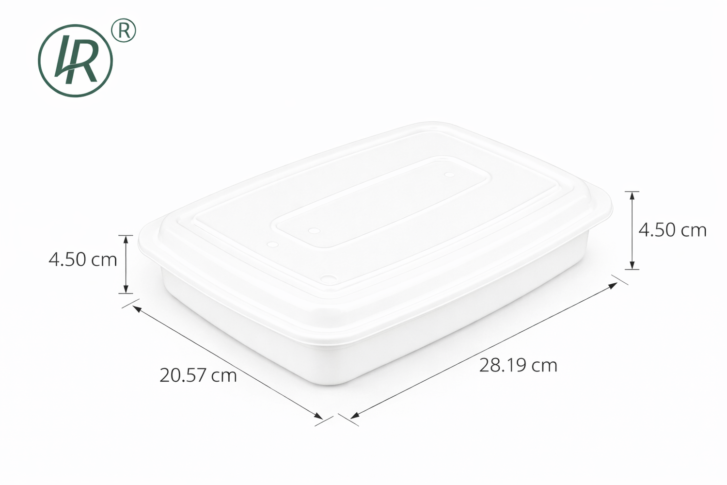 JF-58W -LR 58 oz White Rectangular Container Holca Commercials LTD