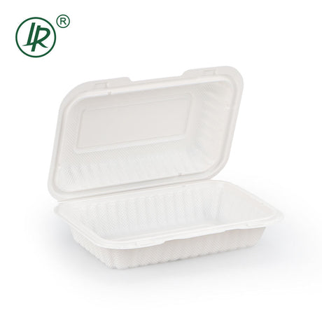 EP-206W LR 32 oz Custom Printable Rectangular Plastic Clamshell Container –  (9 × 6.4 × 2.4") Holca Commercials LTD