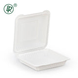 EP-81W LR 33 oz Custom Printed Large Square Plastic Clamshell Container – (8 × 8 × 2.7") Holca Commercials LTD
