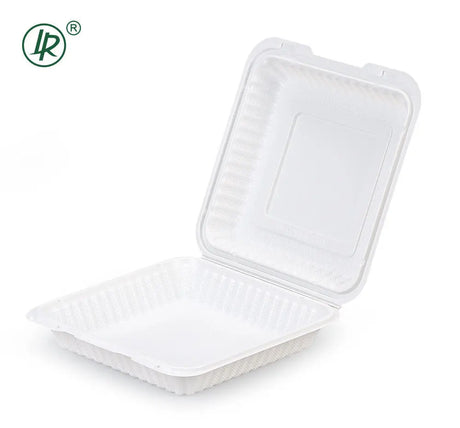 EP-91W LR 39 oz  Large Plastic Customizable Clamshell Container – (9× 9 × 2.7") Holca Commercials LTD