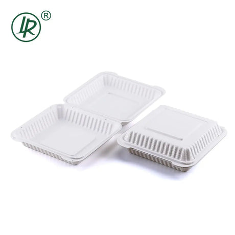 EP-91W LR 39 oz  Large Plastic Customizable Clamshell Container – (9× 9 × 2.7") Holca Commercials LTD