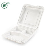 EP-93W LR 39 oz 3-Compartment Custom Printed Plastic Clamshell Container  – (9 × 9 × 2.7") Holca Commercials LTD