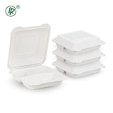 EP-93W LR 39 oz 3-Compartment Custom Printed Plastic Clamshell Container  – (9 × 9 × 2.7") Holca Commercials LTD