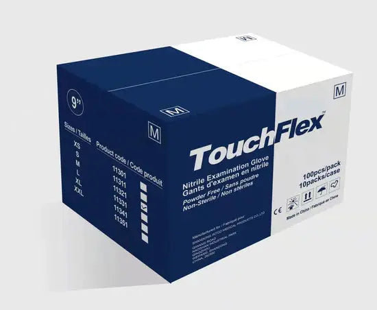 TouchFlex™ Blue Nitrile Examination Gloves – Medical Grade, Powder-Free Holca.ca