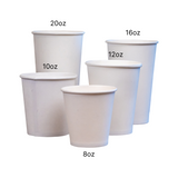 8oz White Paper Hot Cups (1000/Case) Holca Commercials LTD