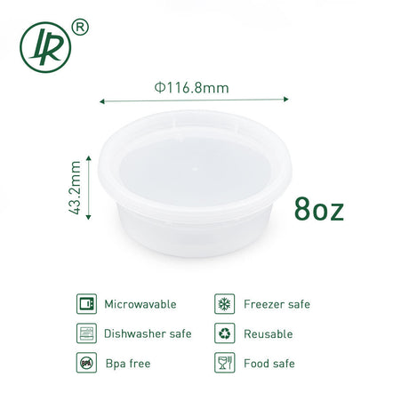 S-8 Round Deli Container with Lid Holca Commercials LTD